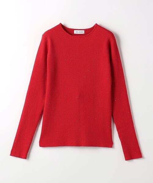 EMMEL REFINES（エメルリファインズ）の「＜EMMEL REFINES＞EM ミニスパンコール リブニット プルオーバー（ニット/セーター・レディース・ベージュ/レッド・FREE）」の14枚目の写真