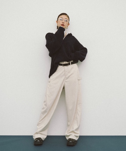 HANNE(アン)の「フーディーニットプルオーバー(ニット/セーター・レディース・ベージュ/ネイビー/ブルー・FREE)」の13枚目の写真