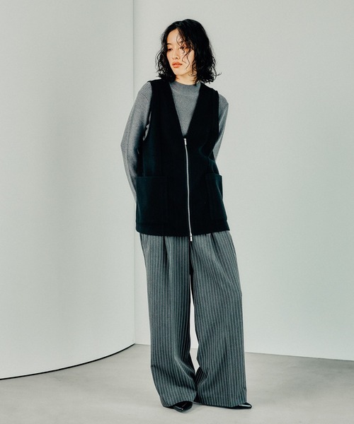 LEPSIM（レプシィム）の「ウールライクベスト　150334（ベスト・レディース・ブラック/チャコールグレー・FREE）」の7枚目の写真