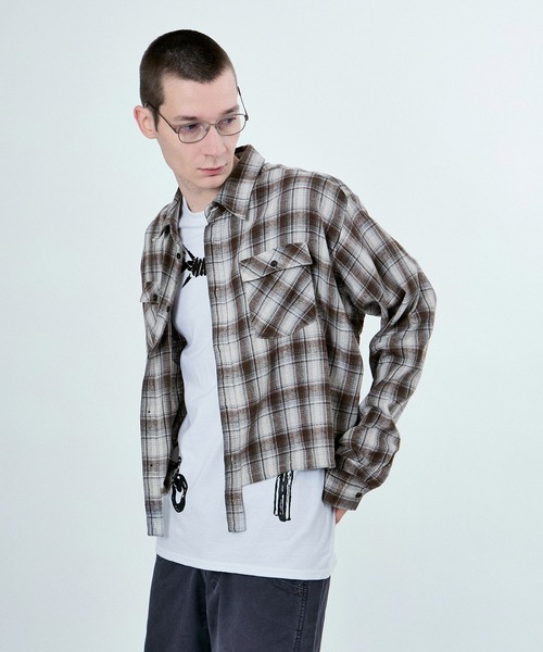 M TO R(ムウトアール)の「CROPPED CHECK SHIRTS(シャツ/ブラウス・レディース・ブラウン/グリーン/ブラック・42/38)」の20枚目の写真