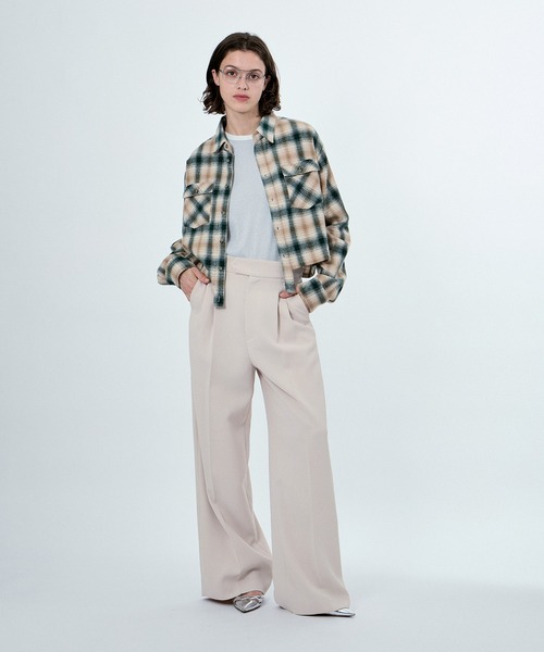 M TO R(ムウトアール)の「CROPPED CHECK SHIRTS(シャツ/ブラウス・レディース・ブラウン/グリーン/ブラック・42/38)」の22枚目の写真