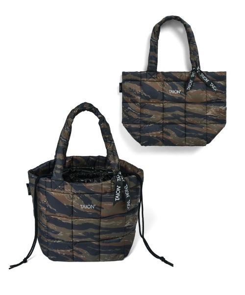 TAION（タイオン）の「【TAION】タイオン BASIC DOWN  SHIRRING TOTEBAG-S TAION-TOTE04A-S（トートバッグ・メンズ・その他1/その他2/その他3/その他4/レオパード/ブラック/その他・ONE SIZE）」の5枚目の写真