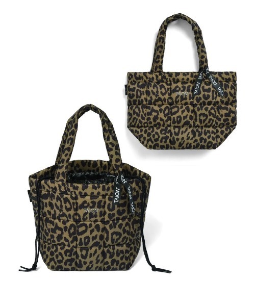 TAION（タイオン）の「【TAION】タイオン BASIC DOWN  SHIRRING TOTEBAG-S TAION-TOTE04A-S（トートバッグ・メンズ・その他1/その他2/その他3/その他4/レオパード/ブラック/その他・ONE SIZE）」の7枚目の写真