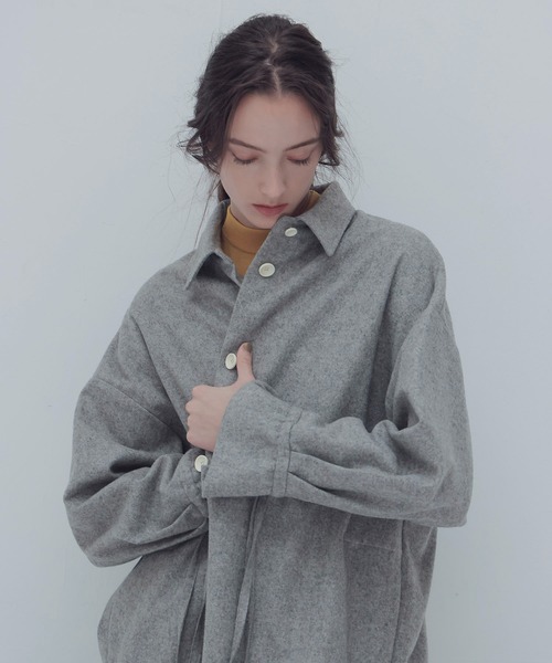 DRESSLAVE（ドレスレイブ）の「top flannel clean CPO(トップフランネルクリーンCPOジャケット)（その他アウター・レディース・ブラウン/グレー・38）」の5枚目の写真