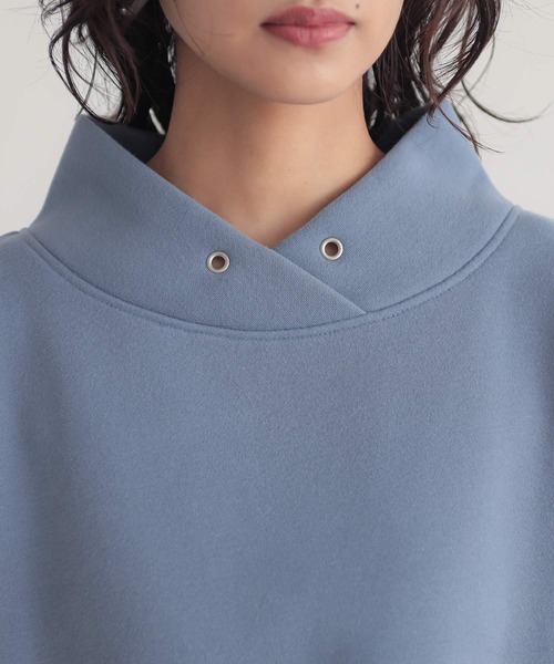 n'OrLABEL（ノアールレーベル）の「【機能素材】『裏起毛フード風襟プルオーバー』（スウェット・レディース・マスタード/杢グレー/ブラック/ブルー・FREE）」の14枚目の写真