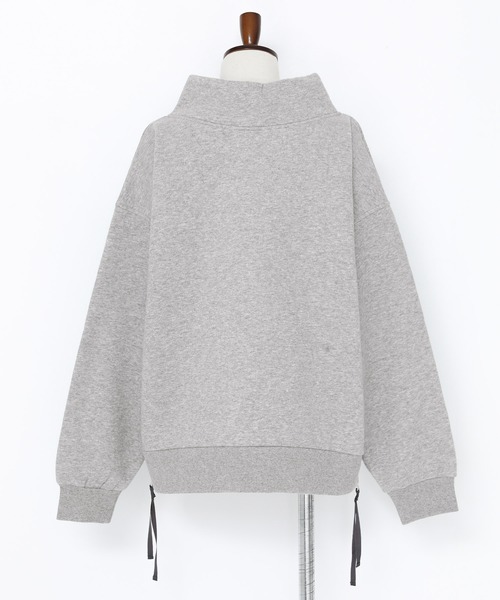 n'OrLABEL（ノアールレーベル）の「【機能素材】『裏起毛フード風襟プルオーバー』（スウェット・レディース・マスタード/杢グレー/ブラック/ブルー・FREE）」の6枚目の写真