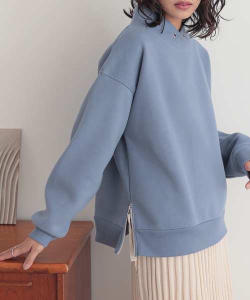 n'OrLABEL（ノアールレーベル）の「【機能素材】『裏起毛フード風襟プルオーバー』（スウェット・レディース・マスタード/杢グレー/ブラック/ブルー・FREE）」の22枚目の写真