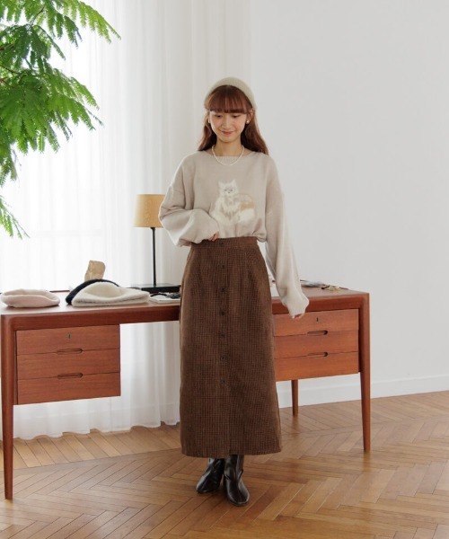 flower(フラワー)の「フラッフィーニットキャップ(ニットキャップ/ビーニー・レディース・ブラック/ベージュ・FREE)」の5枚目の写真