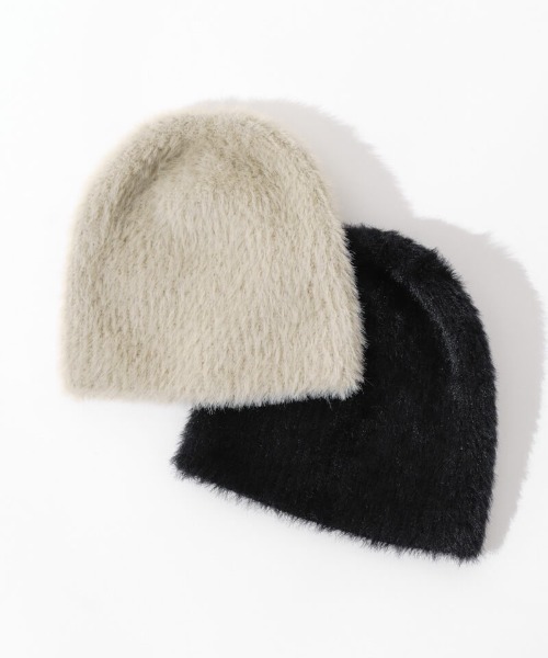 flower(フラワー)の「フラッフィーニットキャップ(ニットキャップ/ビーニー・レディース・ブラック/ベージュ・FREE)」の9枚目の写真