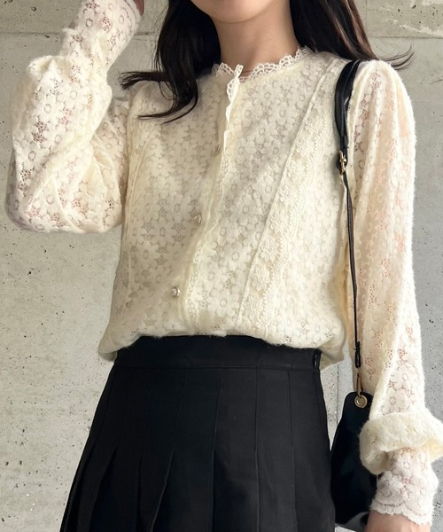 merrylatte(メリーラテ)の「フラワーレースカーディガンブラウス(シャツ/ブラウス・レディース・ホワイト・FREE/SMALL/LARGE)」の1枚目の写真