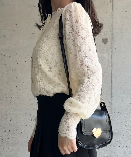 merrylatte(メリーラテ)の「フラワーレースカーディガンブラウス(シャツ/ブラウス・レディース・ホワイト・FREE/SMALL/LARGE)」の3枚目の写真