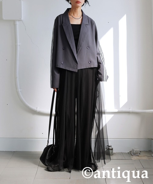新品 タグ付 袖部分刺繍入 麻混 テーラードジャケット Mサイズ ブラック 黒 ワンフォークロージング 1111clothing ワッペン刺繍 袖PU