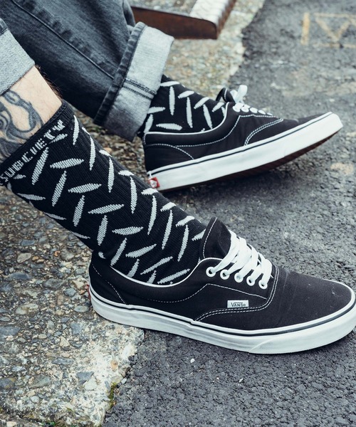 Subciety（サブサエティ）の「Steel socks（ソックス/靴下・メンズ・ブラック/ブラック×レッド/ホワイト・FREE）」の2枚目の写真