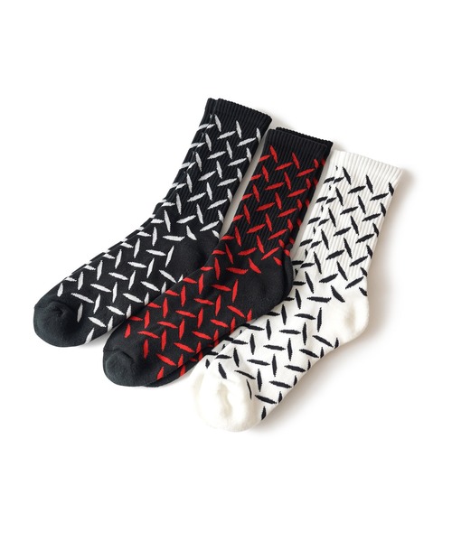 Subciety（サブサエティ）の「Steel socks（ソックス/靴下・メンズ・ブラック/ブラック×レッド/ホワイト・FREE）」の8枚目の写真