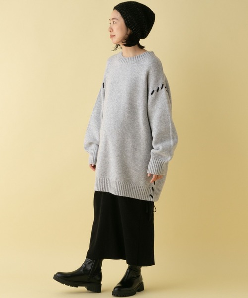 LEPSIM(レプシィム)の「【産前・産後対応】マタニティ/5ゲージステッチチュニックワンピース 234828(マタニティウェア/グッズ・レディース・ベージュ/グレー/ブラック・FREE)」の7枚目の写真