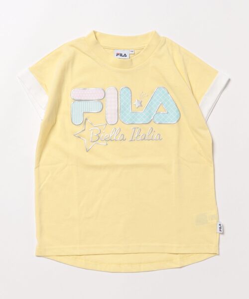 FILA(フィラ)の「FILA/フィラ ラメ発砲プリント半袖Tシャツ(Tシャツ/カットソー・キッズ・ミント/レモンイエロー・160/150/140/130)」の2枚目の写真