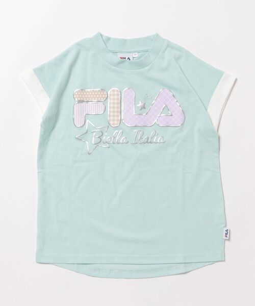 FILA(フィラ)の「FILA/フィラ ラメ発砲プリント半袖Tシャツ(Tシャツ/カットソー・キッズ・ミント/レモンイエロー・160/150/140/130)」の1枚目の写真