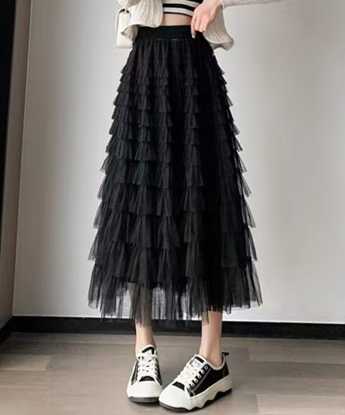 gossip!ロサンゼルス(ゴシップロサンゼルス)の「エアリーフリル フレアスカート(スカート・レディース・ブラック/ベージュ/ホワイト・FREE)」の10枚目の写真