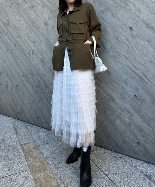 gossip!ロサンゼルス(ゴシップロサンゼルス)の「エアリーフリル フレアスカート(スカート・レディース・ブラック/ベージュ/ホワイト・FREE)」の19枚目の写真