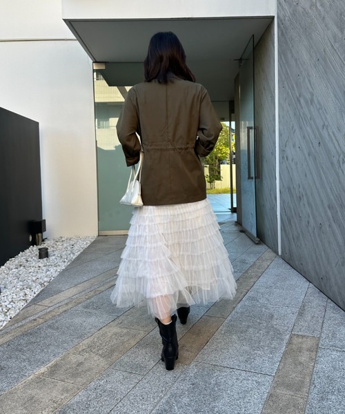 gossip!ロサンゼルス(ゴシップロサンゼルス)の「エアリーフリル フレアスカート(スカート・レディース・ブラック/ベージュ/ホワイト・FREE)」の11枚目の写真