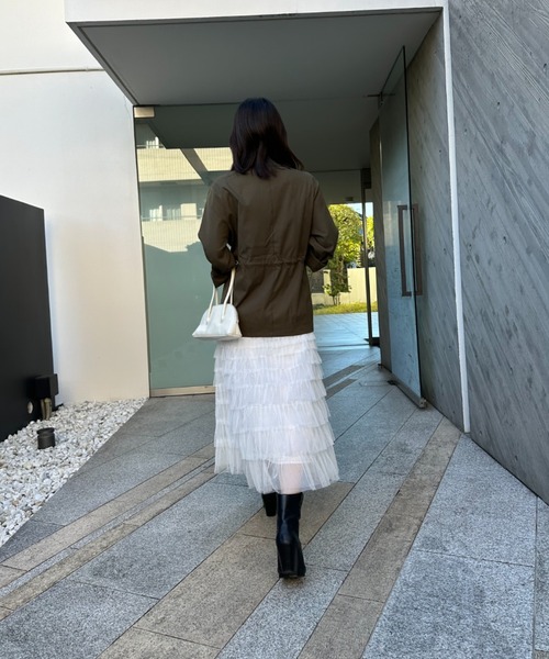 gossip!ロサンゼルス(ゴシップロサンゼルス)の「エアリーフリル フレアスカート(スカート・レディース・ブラック/ベージュ/ホワイト・FREE)」の21枚目の写真