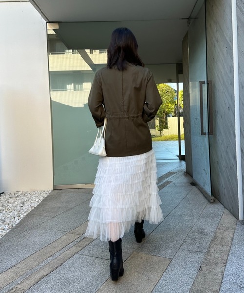 gossip!ロサンゼルス(ゴシップロサンゼルス)の「エアリーフリル フレアスカート(スカート・レディース・ブラック/ベージュ/ホワイト・FREE)」の20枚目の写真