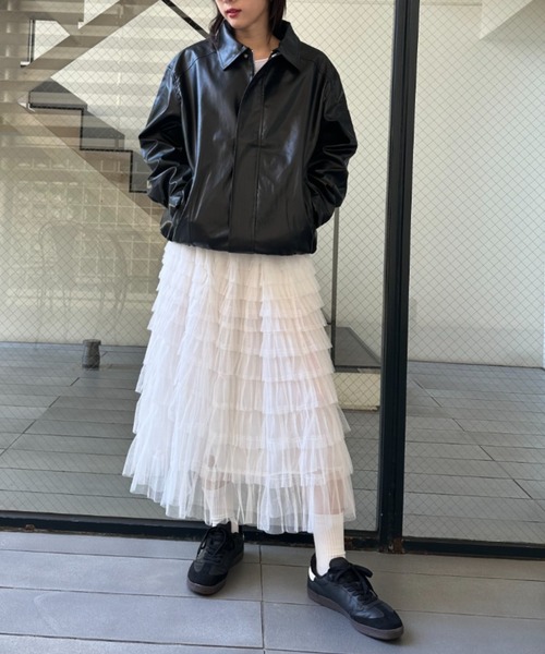 gossip!ロサンゼルス(ゴシップロサンゼルス)の「エアリーフリル フレアスカート(スカート・レディース・ブラック/ベージュ/ホワイト・FREE)」の14枚目の写真