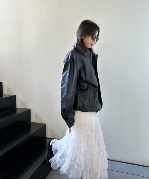 gossip!ロサンゼルス(ゴシップロサンゼルス)の「エアリーフリル フレアスカート(スカート・レディース・ブラック/ベージュ/ホワイト・FREE)」の13枚目の写真