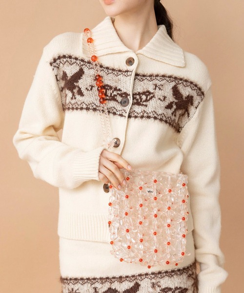 Casselini（キャセリーニ）の「Casselini(キャセリーニ)フラワーパーツビーズショルダー（ショルダーバッグ・レディース・ブラック/ピンク/クリア・FREE）」の19枚目の写真