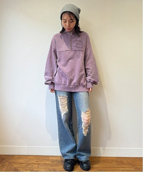 ハーフZIPプルオーバー【韓国ファッション】