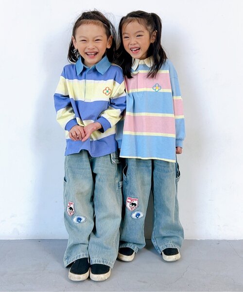 BREEZE(ブリーズ)の「【ジュニア対応】ボーダーラガーシャツ(Tシャツ/カットソー・キッズ・ネイビー/サックスブルー・80/90/100/110/120/130/140)」の12枚目の写真