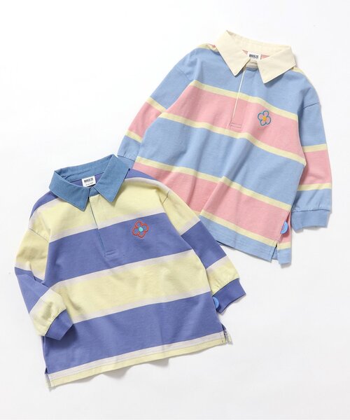 BREEZE(ブリーズ)の「【ジュニア対応】ボーダーラガーシャツ(Tシャツ/カットソー・キッズ・ネイビー/サックスブルー・80/90/100/110/120/130/140)」の11枚目の写真