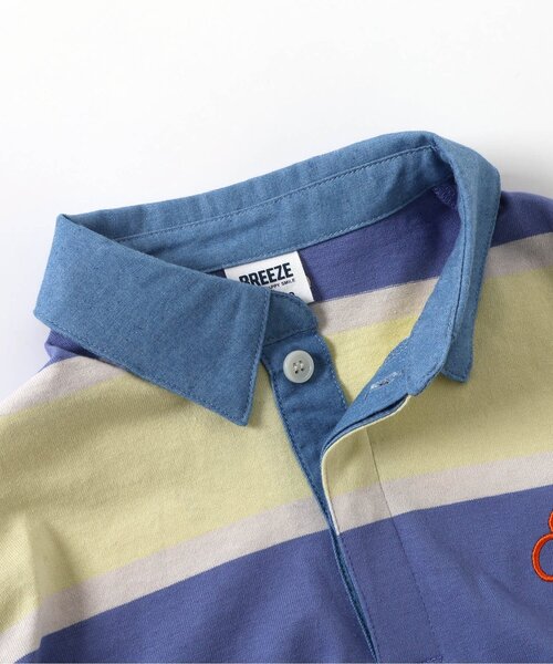 BREEZE(ブリーズ)の「【ジュニア対応】ボーダーラガーシャツ(Tシャツ/カットソー・キッズ・ネイビー/サックスブルー・80/90/100/110/120/130/140)」の5枚目の写真