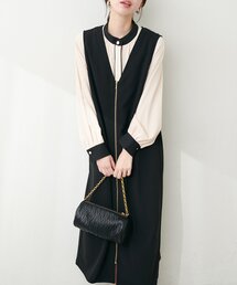 natural couture | カットジョーゼットZIPジャンスカ(ワンピース)