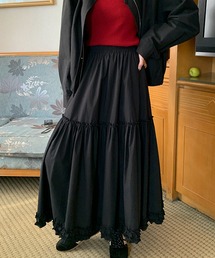 frills tiered long skirt