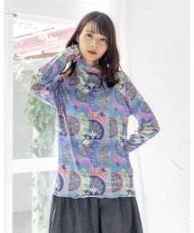 ScoLar（スカラー）の「143763：花・ネコ・スカラーちゃん 3柄展開 保湿保温ロングスリーブTシャツ（Tシャツ/カットソー）」