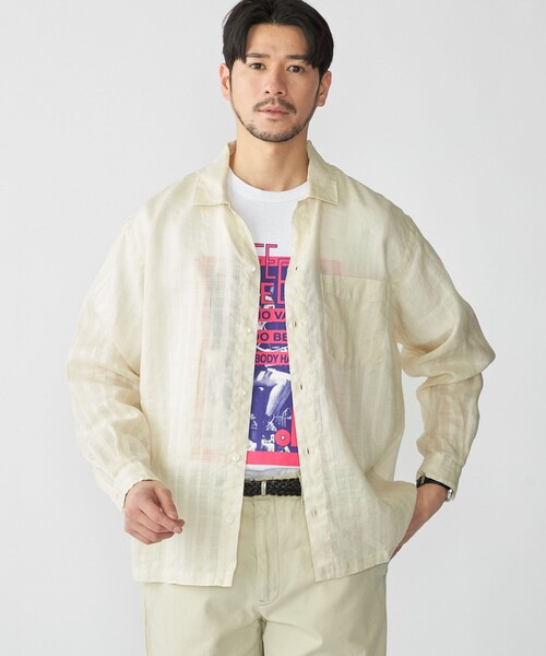 SHIPS(シップス)の「SHIPS: ラミー ドビー ウィークエンド ロングスリーブ シャツ(シャツ/ブラウス・メンズ・ライトブルー/ナチュラル/ネイビー・LARGE/MEDIUM/SMALL/X-LARGE)」の2枚目の写真