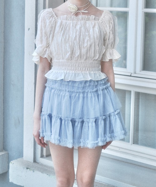 Lovilyn（ラヴィリン）の「ティアードチュールミニスカート（スカート