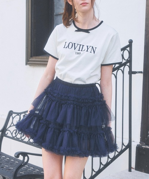 ティアードチュールミニスカート（スカート）｜Lovilyn