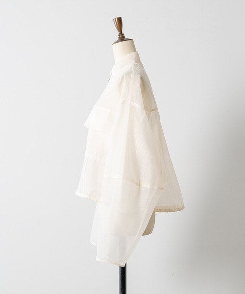 INTER FACTORY（インターファクトリー）の「kumika - シアーブルゾン made in INTER FACTORY（ブルゾン・レディース・アイボリー/ブラウン・FREE）」の9枚目の写真