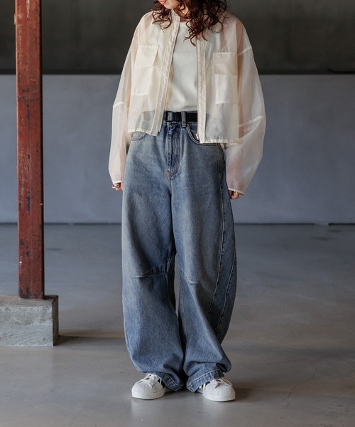 INTER FACTORY（インターファクトリー）の「kumika - シアーブルゾン made in INTER FACTORY（ブルゾン・レディース・アイボリー/ブラウン・FREE）」の20枚目の写真