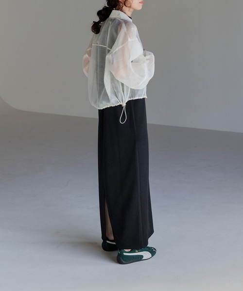 INTER FACTORY（インターファクトリー）の「kumika - シアーブルゾン made in INTER FACTORY（ブルゾン・レディース・アイボリー/ブラウン・FREE）」の18枚目の写真