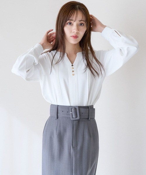 キンボタンスキッパーブラウス308206（シャツ/ブラウス）｜Andemiu（アンデミュウ） 7,700円