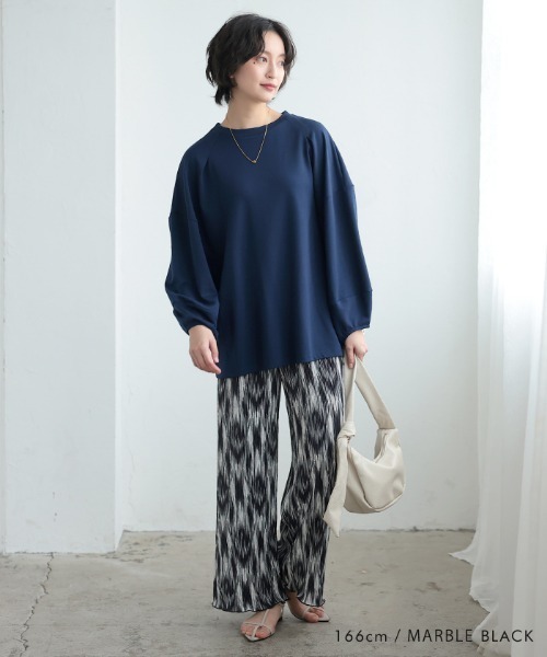 aquagarage（アクアガレージ）の「プリントプリーツパンツ（その他パンツ・レディース・ホワイト×ブラック/ブラック×ホワイト/ブラック系その他/ドット/ブラックミックス・M/L）」の8枚目の写真