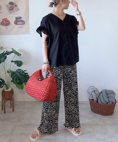 aquagarage（アクアガレージ）の「プリントプリーツパンツ（その他パンツ・レディース・ホワイト×ブラック/ブラック×ホワイト/ブラック系その他/ドット/ブラックミックス・M/L）」の21枚目の写真