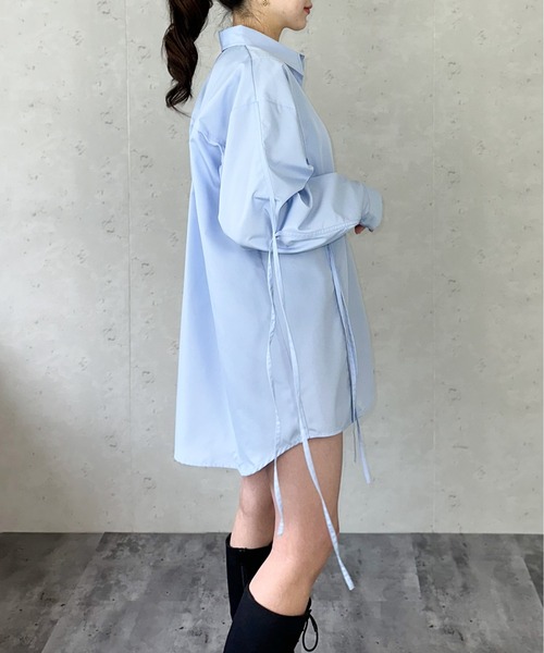 Per sist ence(パーシエンス)の「ブロードリボンオーバーサイズシャツ(シャツ/ブラウス・レディース・ブラック/オフホワイト/ブルー/ピンク・FREE)」の12枚目の写真