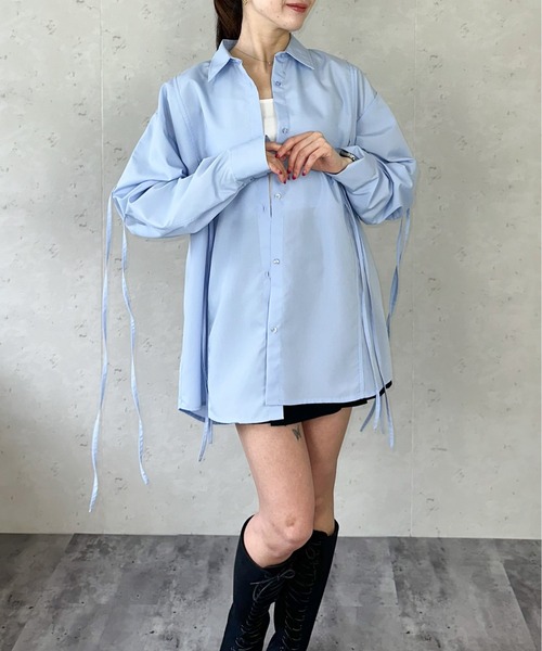 Per sist ence(パーシエンス)の「ブロードリボンオーバーサイズシャツ(シャツ/ブラウス・レディース・ブラック/オフホワイト/ブルー/ピンク・FREE)」の13枚目の写真