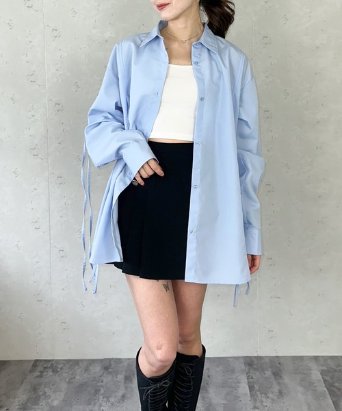 Per sist ence(パーシエンス)の「ブロードリボンオーバーサイズシャツ(シャツ/ブラウス・レディース・ブラック/オフホワイト/ブルー/ピンク・FREE)」の14枚目の写真