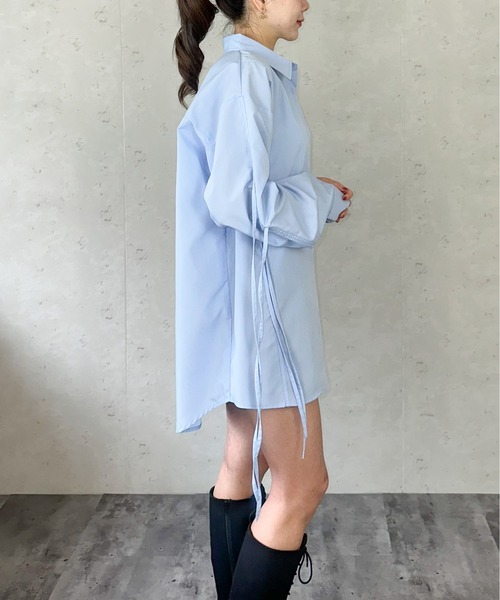 Per sist ence(パーシエンス)の「ブロードリボンオーバーサイズシャツ(シャツ/ブラウス・レディース・ブラック/オフホワイト/ブルー/ピンク・FREE)」の16枚目の写真