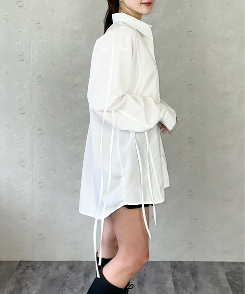 Per sist ence(パーシエンス)の「ブロードリボンオーバーサイズシャツ(シャツ/ブラウス・レディース・ブラック/オフホワイト/ブルー/ピンク・FREE)」の19枚目の写真